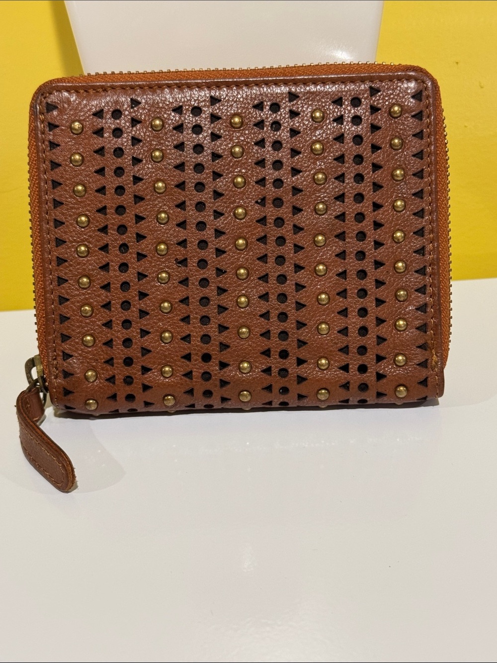 New Vilenca  medium zip around stud wallet.